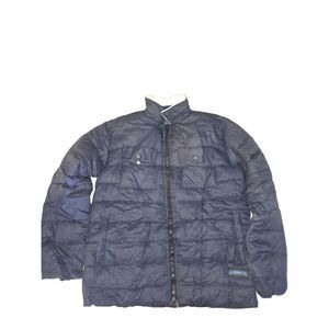 NWT URBAN BUCK Puffer Jacket Mens Size L Dark Blue Quilted Full Zip Outdoor Casu